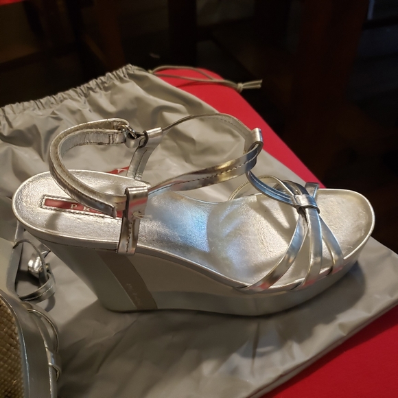 Prada wedges silver exelent condition - Picture 8 of 11